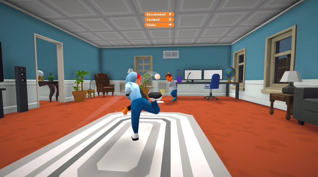 indoor baseball serving