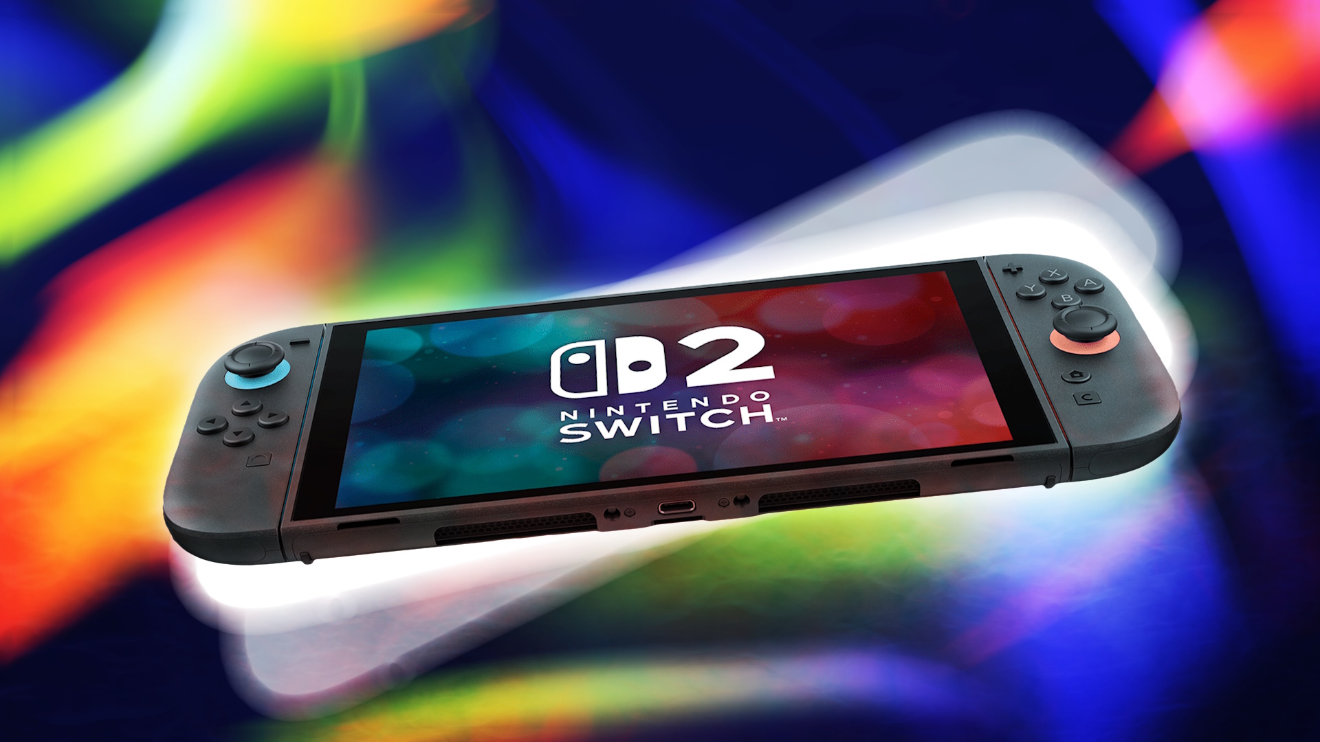 Render of the Nintendo Switch 2 in handheld mode.