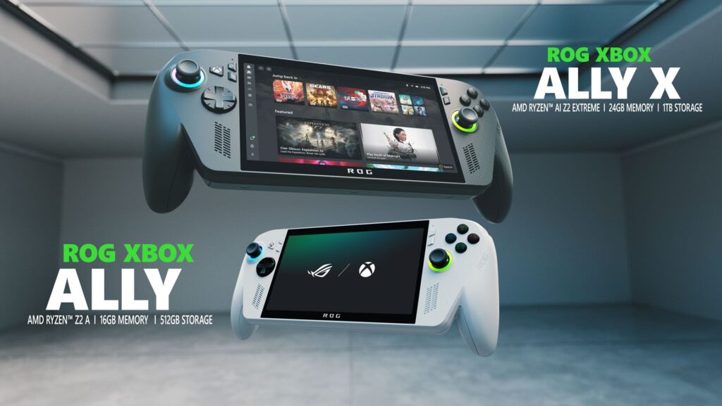 Renders of both the ROG Xbox Ally and Ally X.