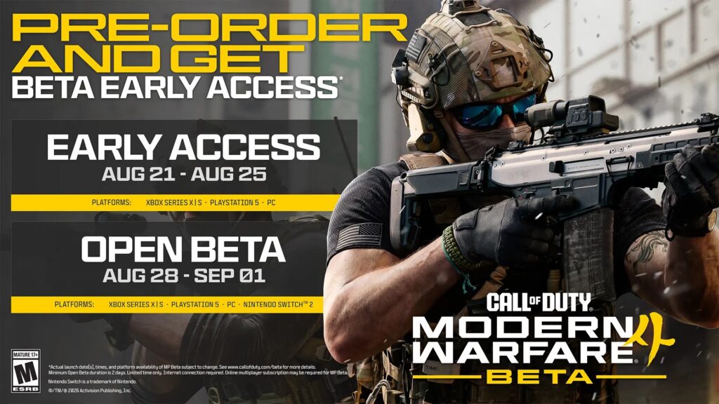 modern warfare 4 beta dates